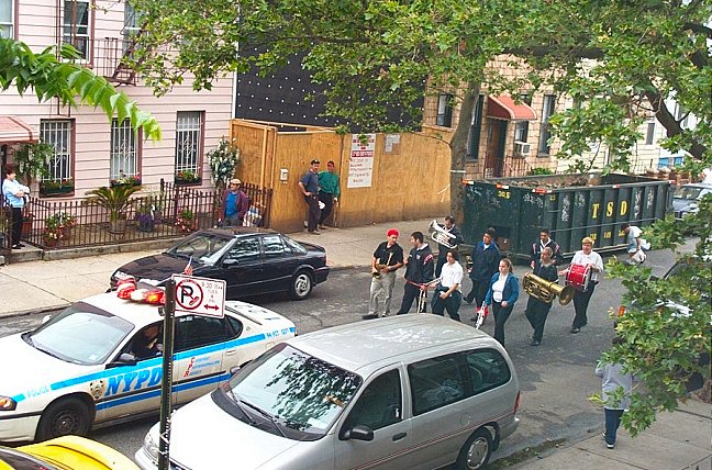 what could be more embarrassing than strolling down the street in a police-escorted mini-marching band? easy. how about having something worthwhile on your hard drive and not submitting it right now?